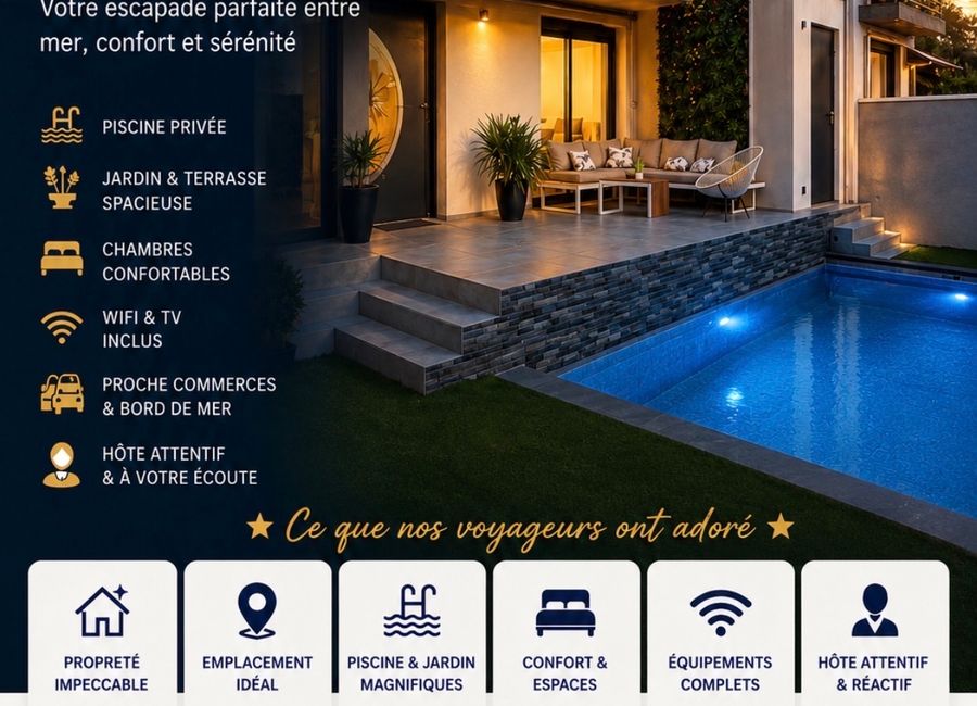 Photo 1 de Villa tout confort à Béziers – Piscine, Wi-Fi, parking gratuit