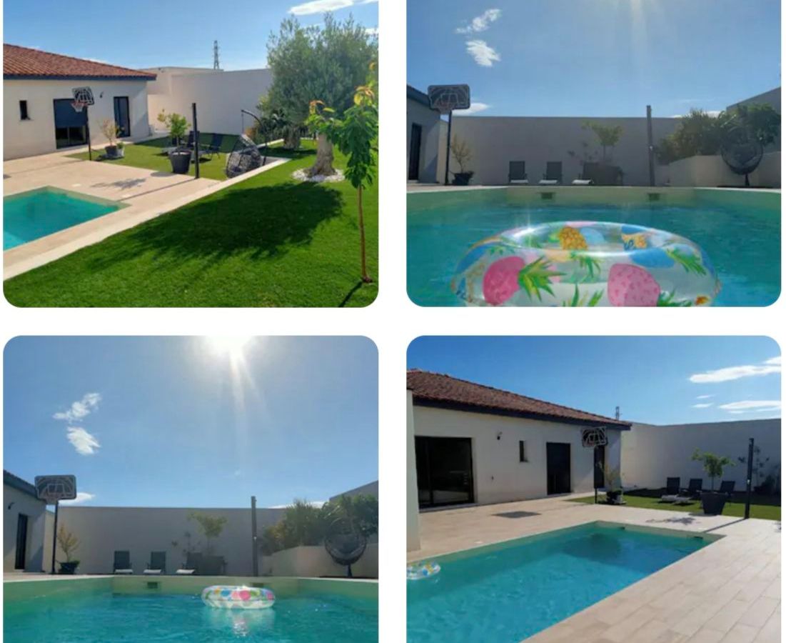 Photo de villa avec piscine sans vis à vis