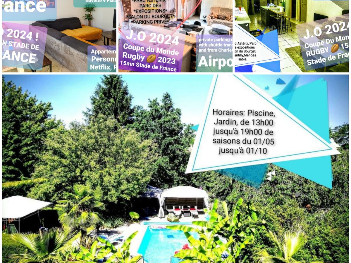 Photo de Casa Family a 15MN de l'aéroport CDG✈️, appartement+piscine, jardin 1100m2 de Jardin sans vis-à-vis.
