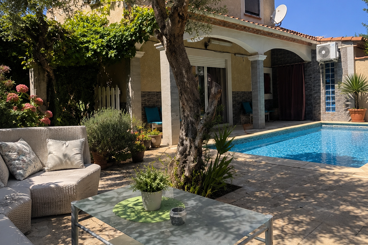 Villa ryad marocain avec piscine, sans vis-à-vis près des plages de Montpellier