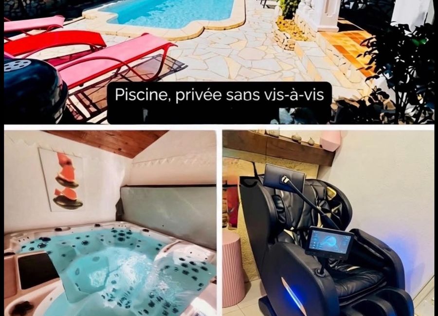 Photo 1 de  villa avec piscine, spa, clim,fauteuil massant chauffant sans vis à vis 