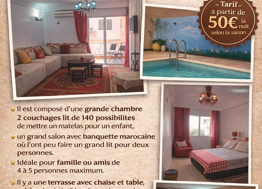 Photo 1 de Loue appartement à Marrakech dans résidence sécurisée avec piscine